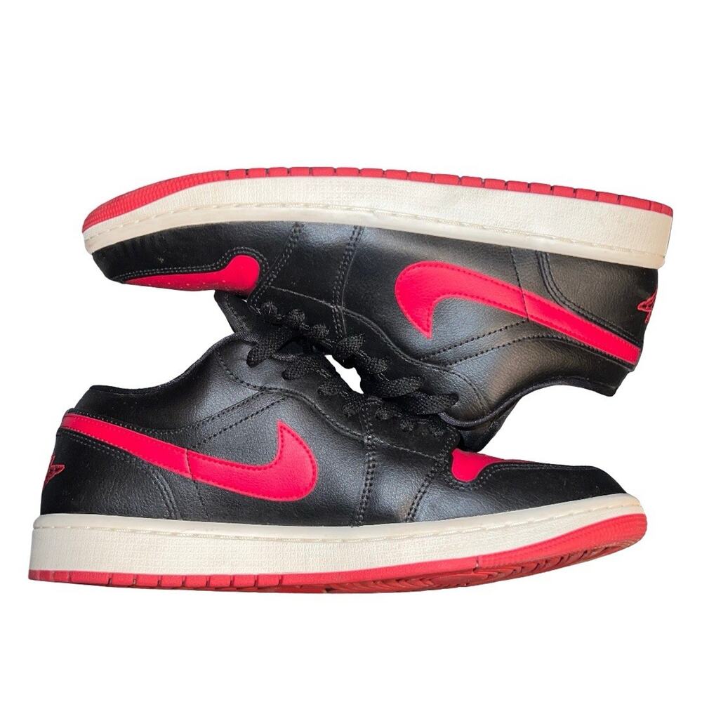 Nike Air Jordan 1 Low Size 11 Womens Fashion Trainers Sneakers Shoes Black Red